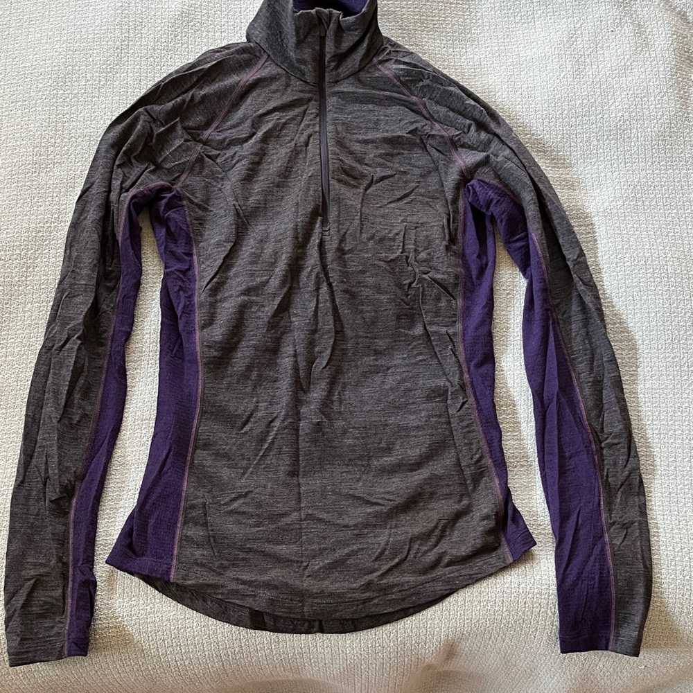 Icebreaker Women's Charcoal and Violet Long Sleeve Top